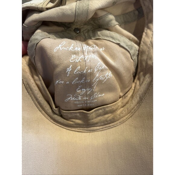 Outer Banks NC Beige Yellow 100% Cotton Embroidered Hat Cap Lockee Headwear - Picture 2 of 6